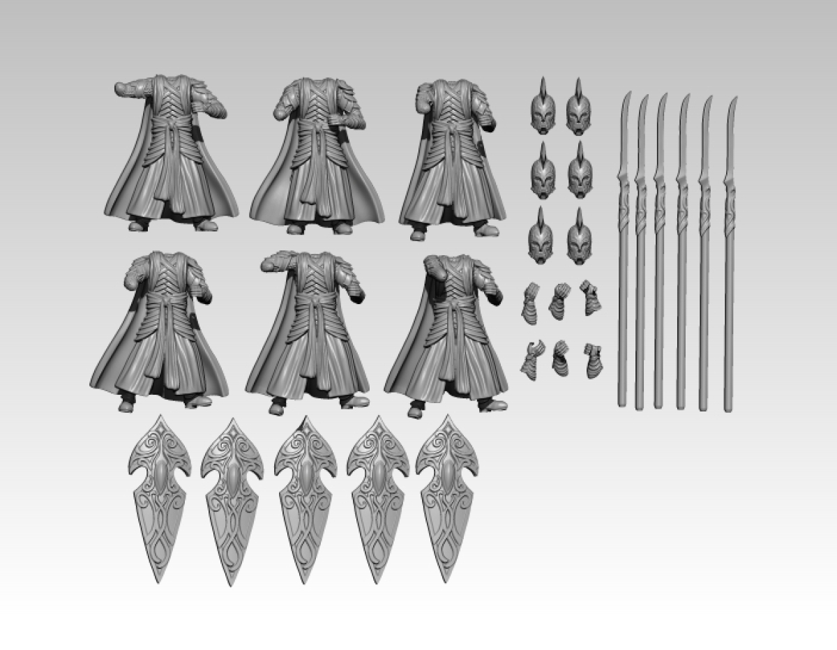 Elfs of hidden Hole mit Speeren Set 1